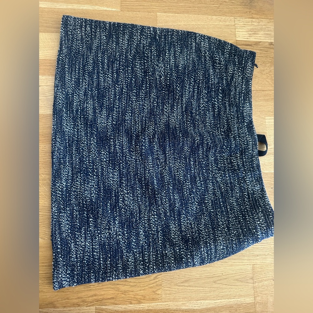Loft Ann Taylor Womens Navy Blue Knit Skirt Elastic Drawstring Waist - Picture 2 of 2